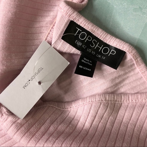 NWT TOPSHOP Ribbed Ruched Front Tank Top Cropped - Picture 2 of 4